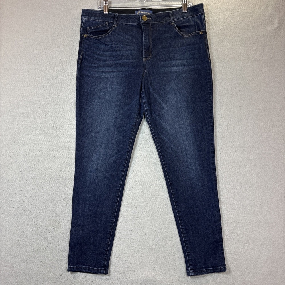 Democracy Ab Solution Blue Tapered Ankle Jeans 14 Stretch